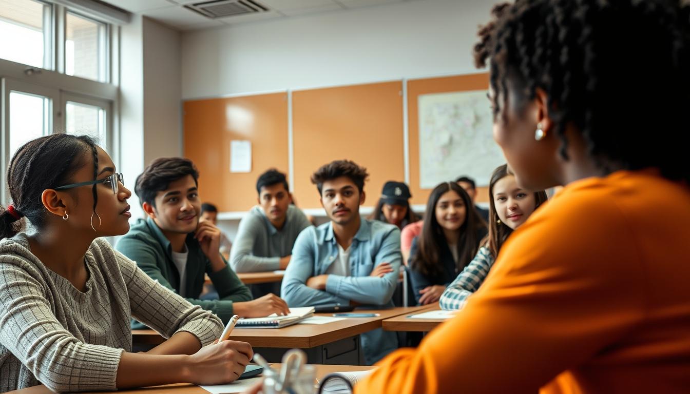 Student using learning strategies while studying